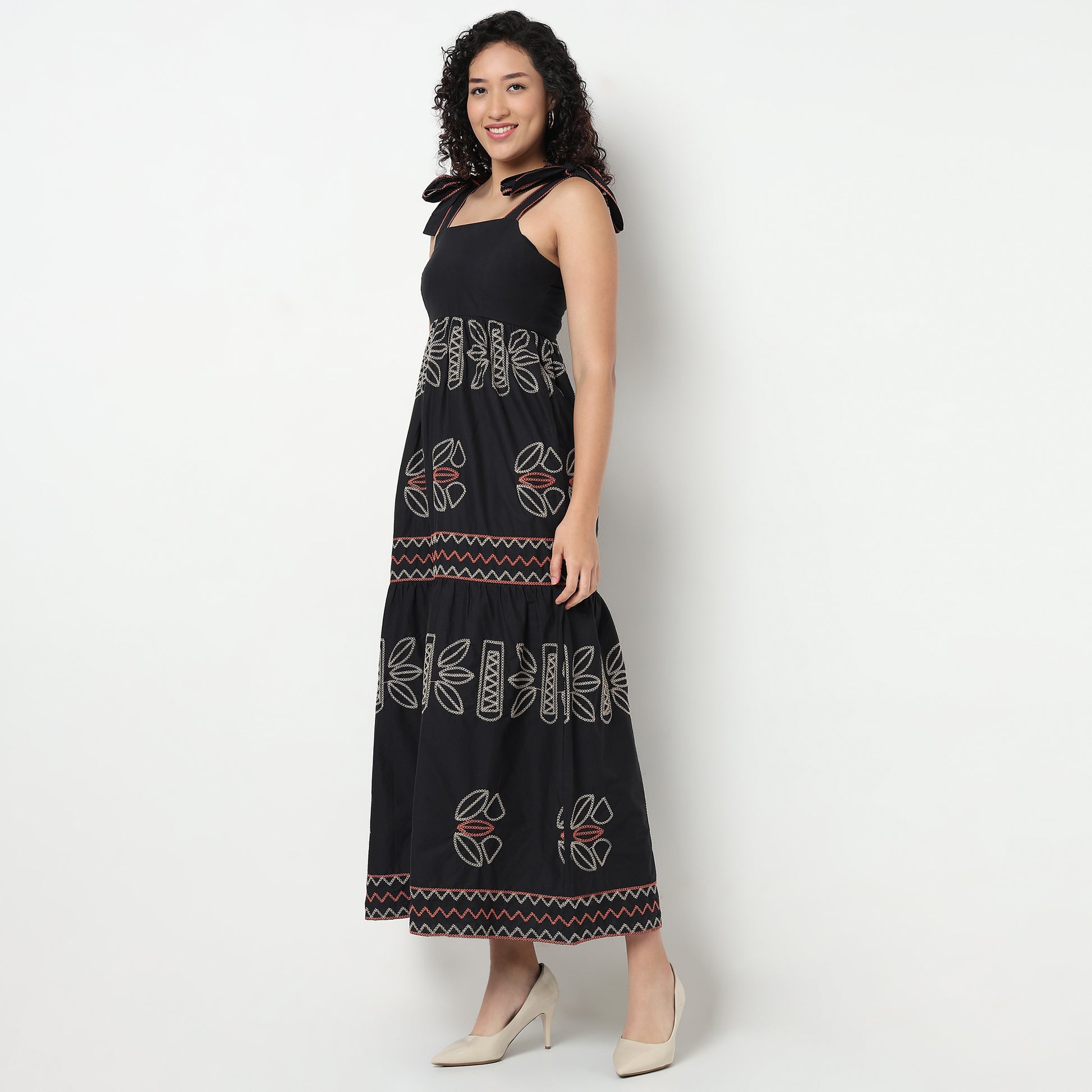 Buy Women Flare Fit Tribal Sleeveless Dress  - Style Union
