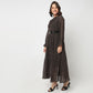 Printed Tie-Up Neck Dress