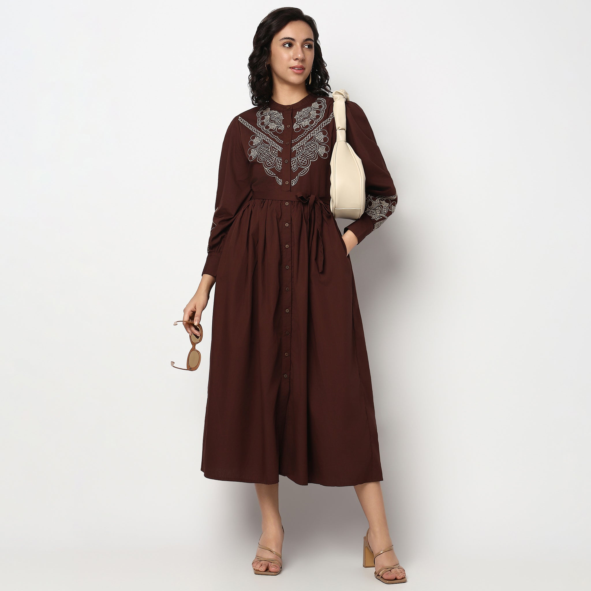 Buy Women Flare Fit Printed Full Sleeve Dress  - Style Union