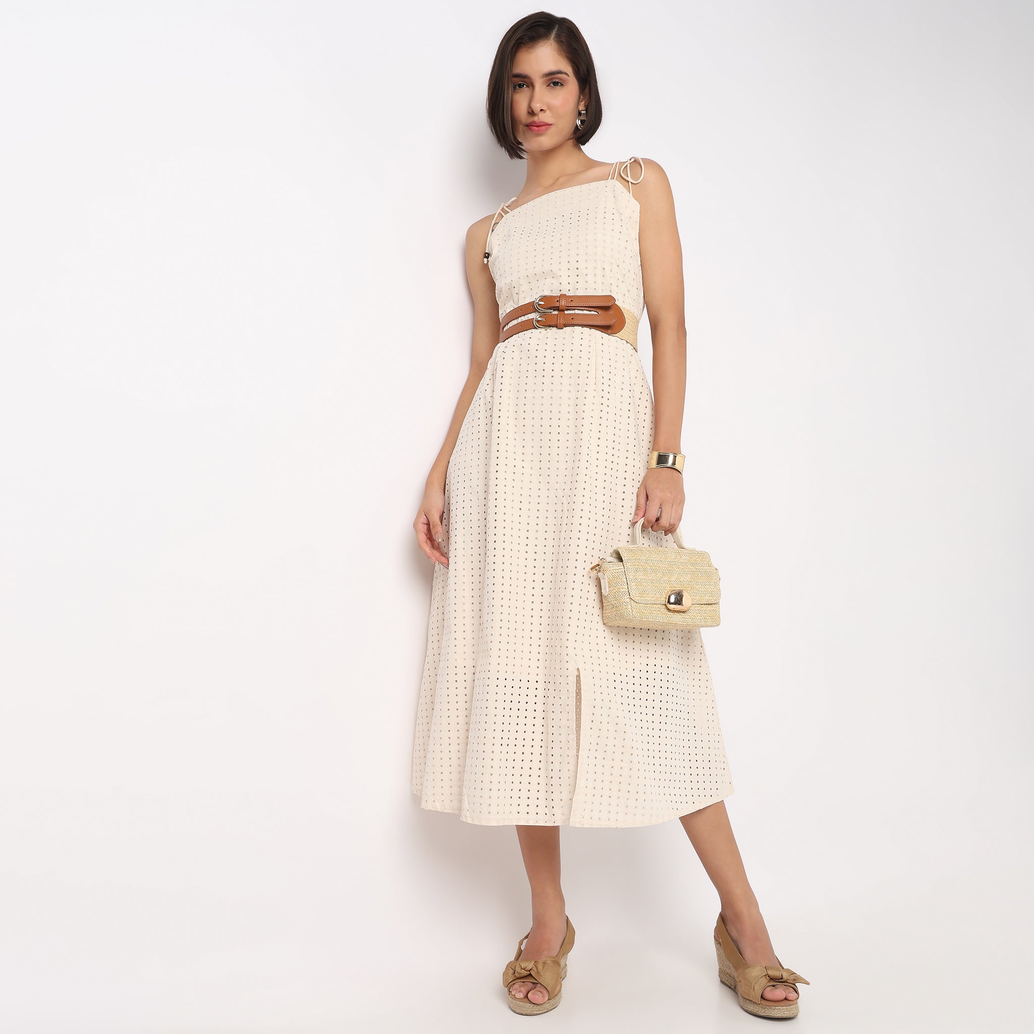 Cotton Sleeveless Flared Dress