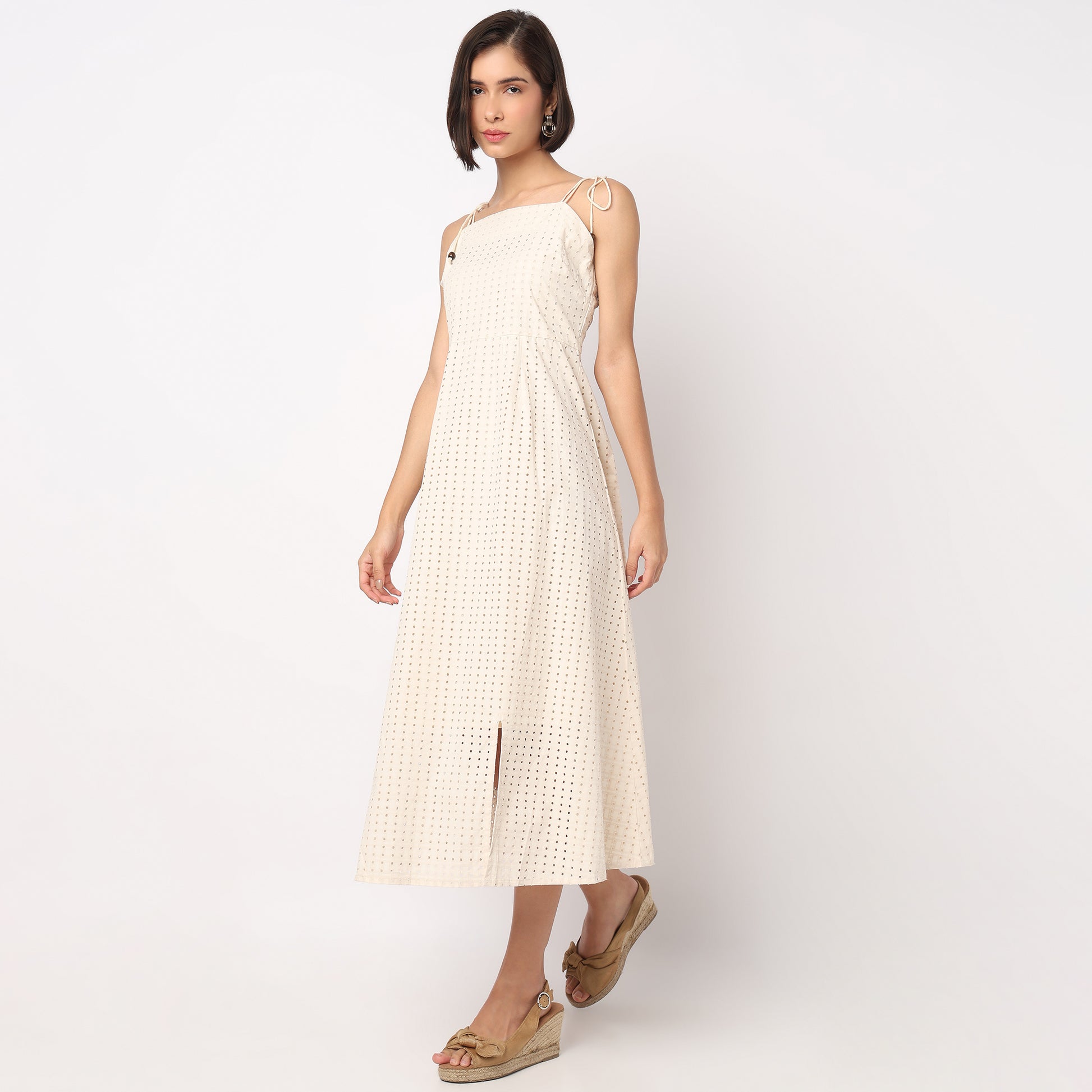 Cotton Sleeveless Flared Dress