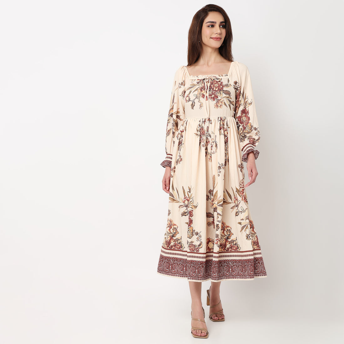 Floral Square Neck Dress
