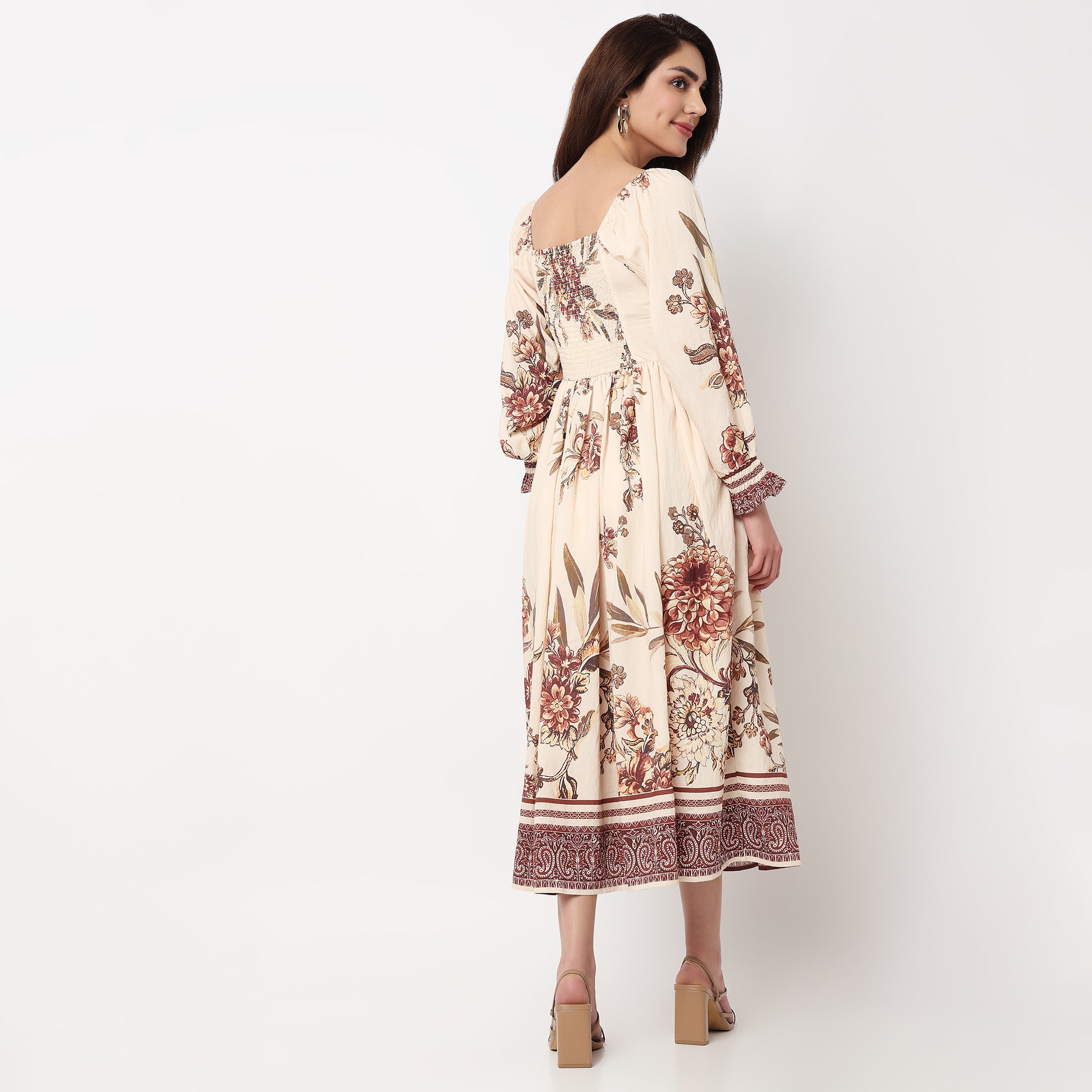 Floral Square Neck Dress