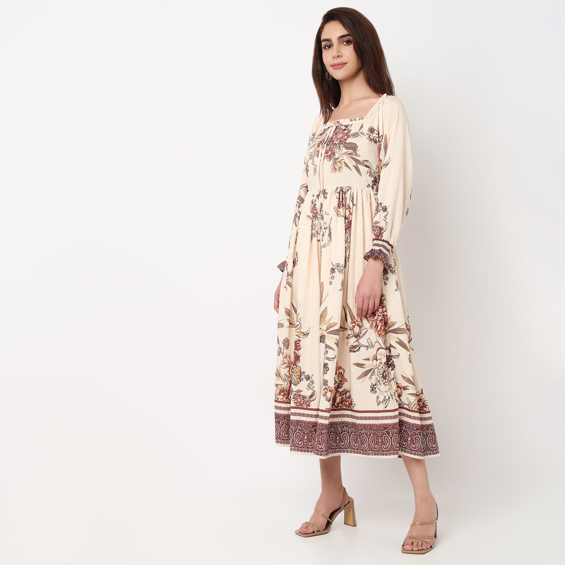 Floral Square Neck Dress