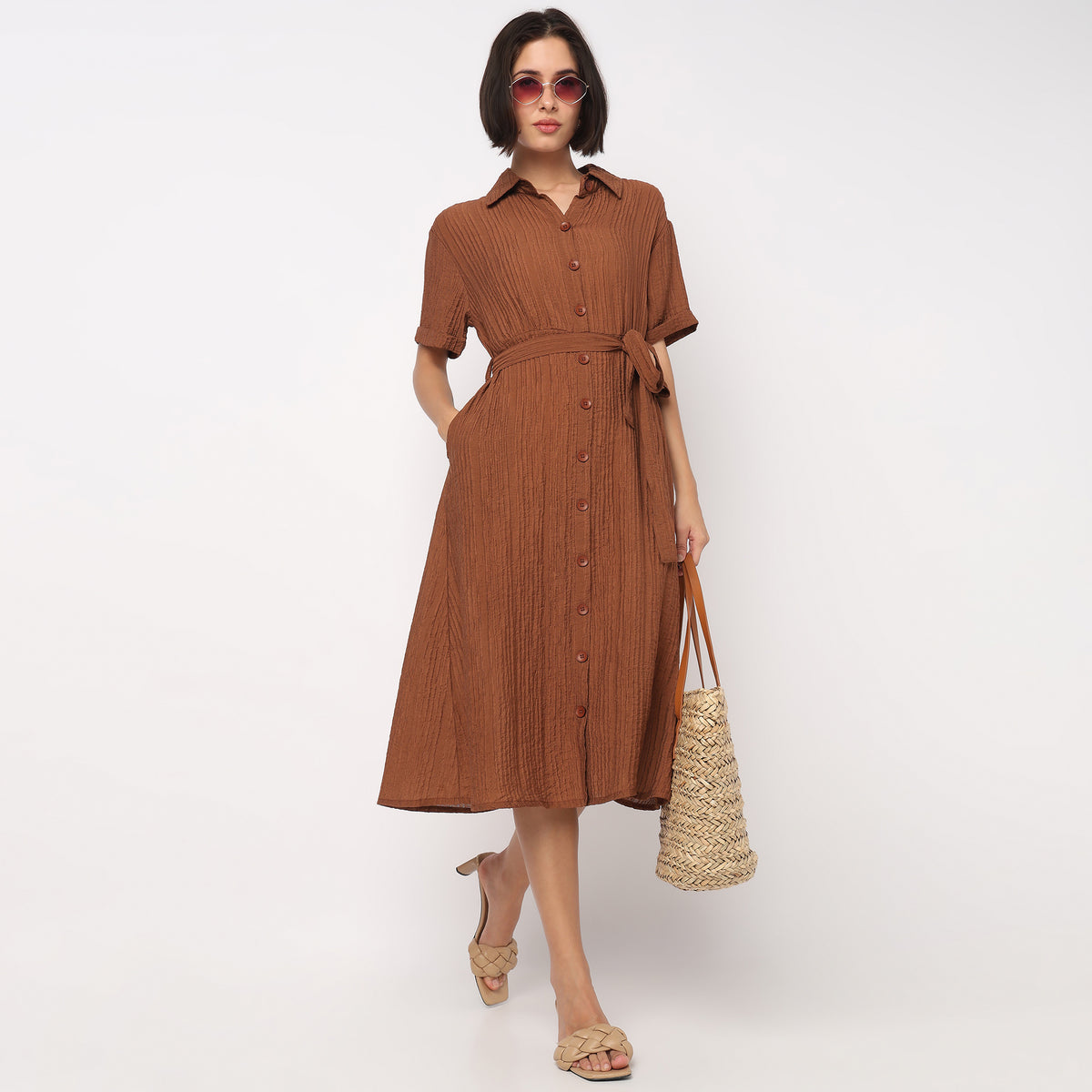 Structured Flared Dress