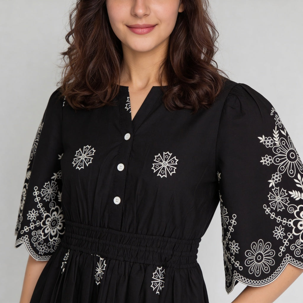 V-Neck Printed Dress