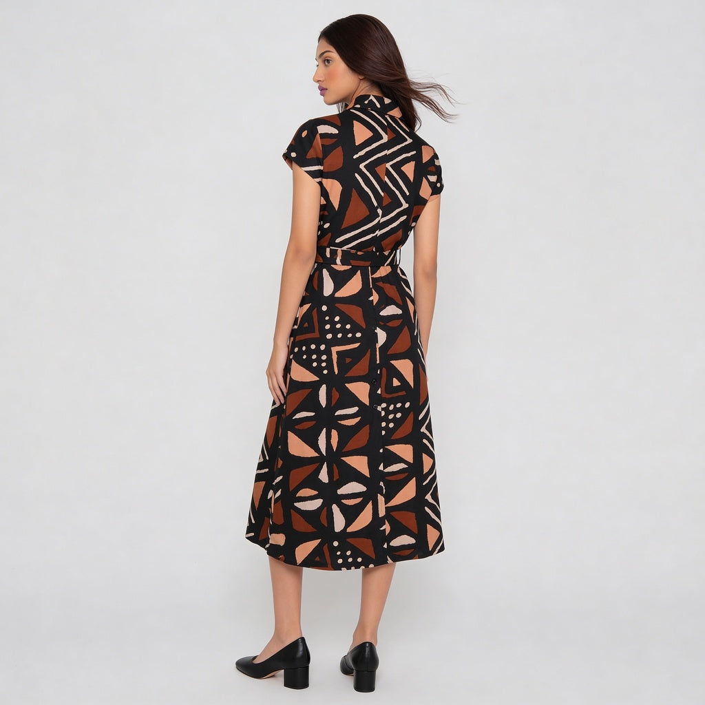 Printed Flared Dress