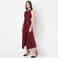 Slim Fit Cowl Neck Dress With Front Slit