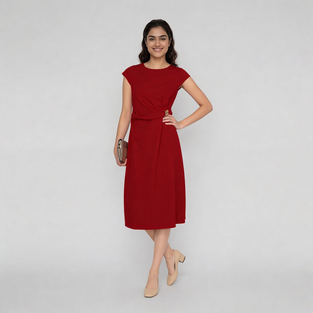 Woven Cap Sleeve Dress