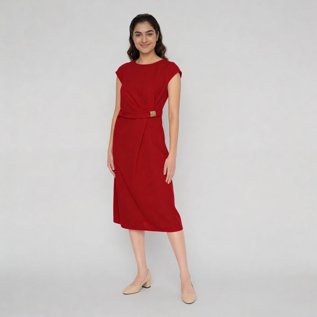 Woven Cap Sleeve Dress