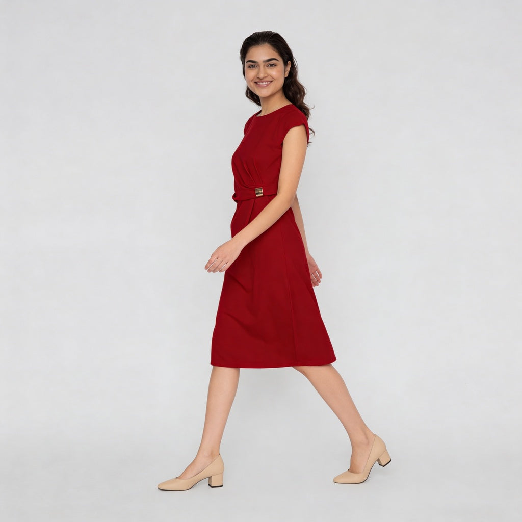Woven Cap Sleeve Dress