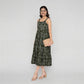 Embroidered Shoulder Straps Flared Dress