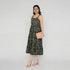 Embroidered Shoulder Straps Flared Dress