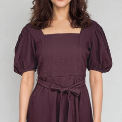 Polyester Elastane Solid Short Sleeve Dress