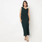 Solid V-Neck Dress
