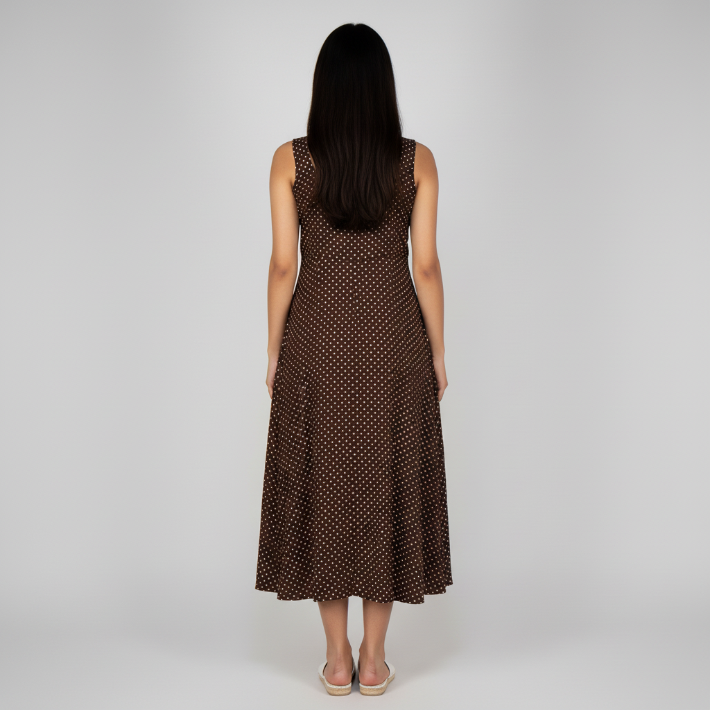 Woven Polka Dot Strappy Dress