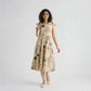 Floral Shoulder Strappy Flared Dress