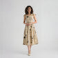 Floral Shoulder Strappy Flared Dress