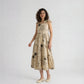 Floral Shoulder Strappy Flared Dress