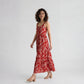 Floral U-Neck Flared Dress