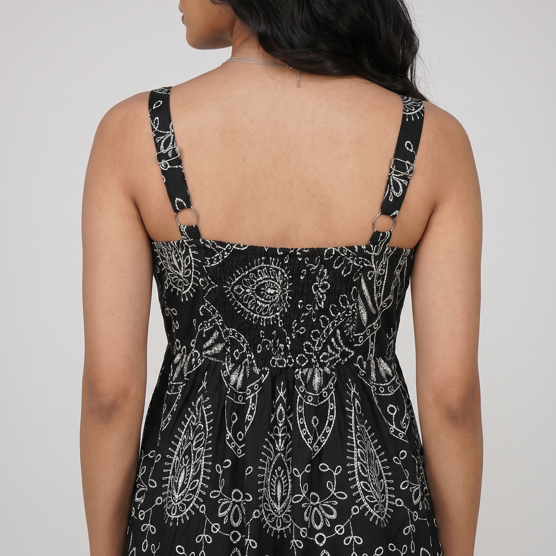Cotton Embroidered Flared Dress