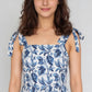 Printed Shoulder Strappy Flared Dress