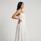 Embroidered Shoulder Straps Sleeve Flared Dress