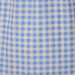 Cotton Checked Sweetheart Neck Flared Dress