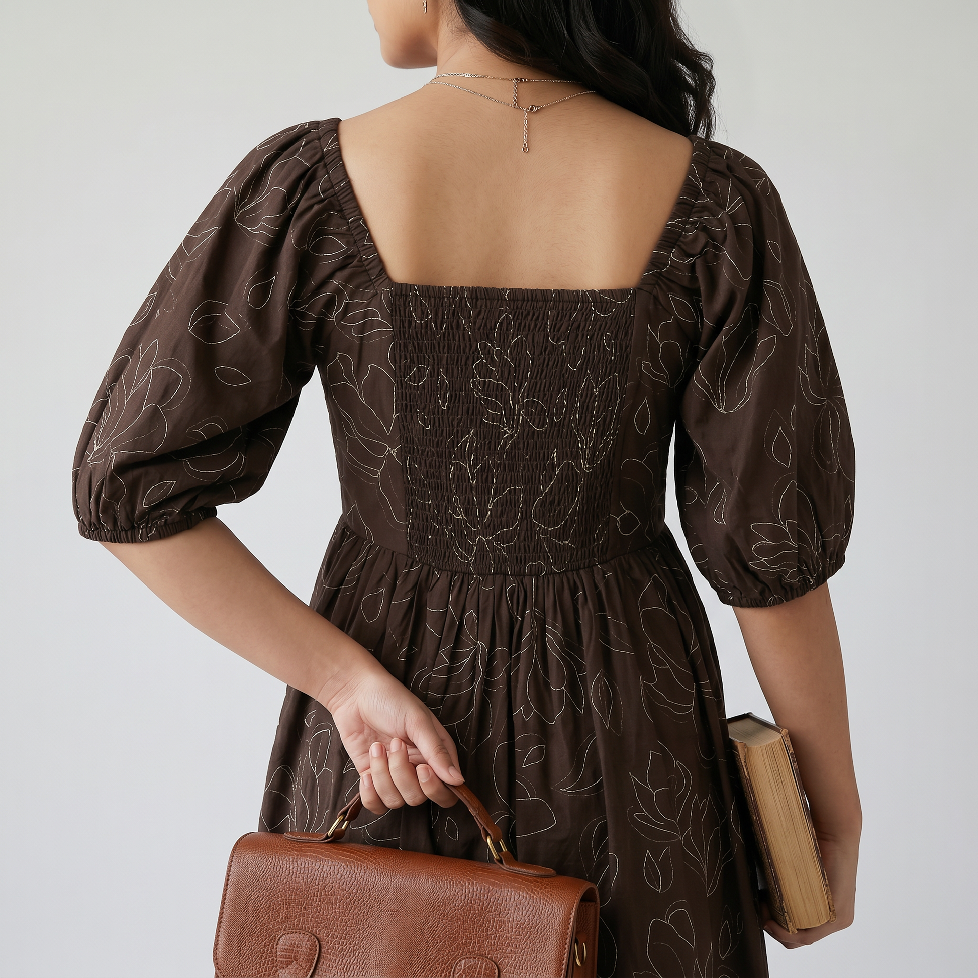 Embroidered Flared Dress