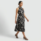 Printed Sleeveless Flared Dress