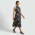 Printed Sleeveless Flared Dress