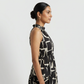 Printed Sleeveless Flared Dress