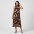 Printed Halter Neck Flared Dress