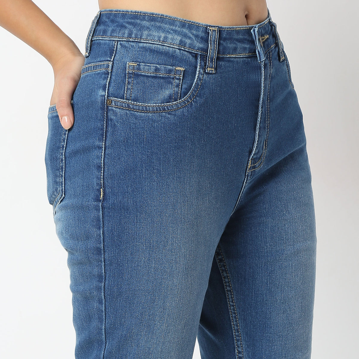 Highwaist Bootcut Clean Look High Rise Jeans