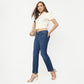 Boot Cut Solid Ankle Length Low Rise Jeans