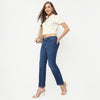 Boot Cut Solid Ankle Length Low Rise Jeans