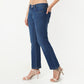 Boot Cut Solid Ankle Length Low Rise Jeans