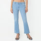Boot Cut Solid Ankle Length Low Rise Jeans