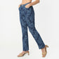 Boot Cut Printed Full Length High Rise Jeans