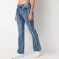 Frilled Highwaist Bootcut Look Jeans