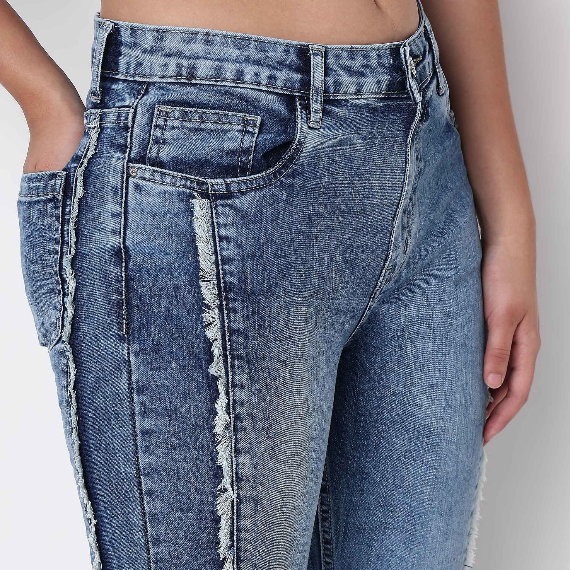 Highwaist Bootcut Side Gusset Look Denim