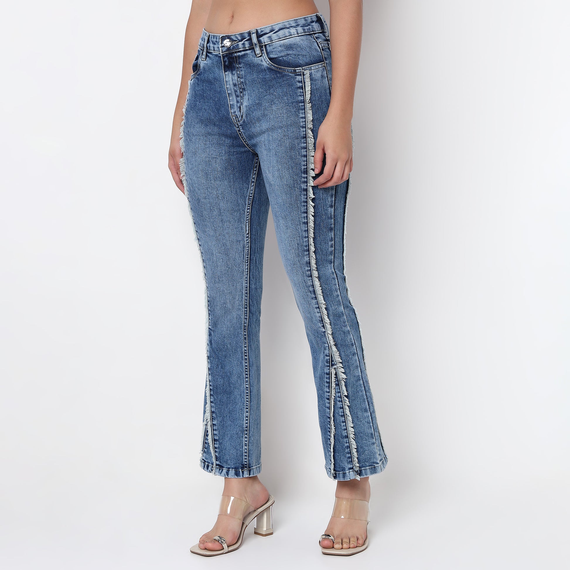 Highwaist Bootcut Side Gusset Look Denim