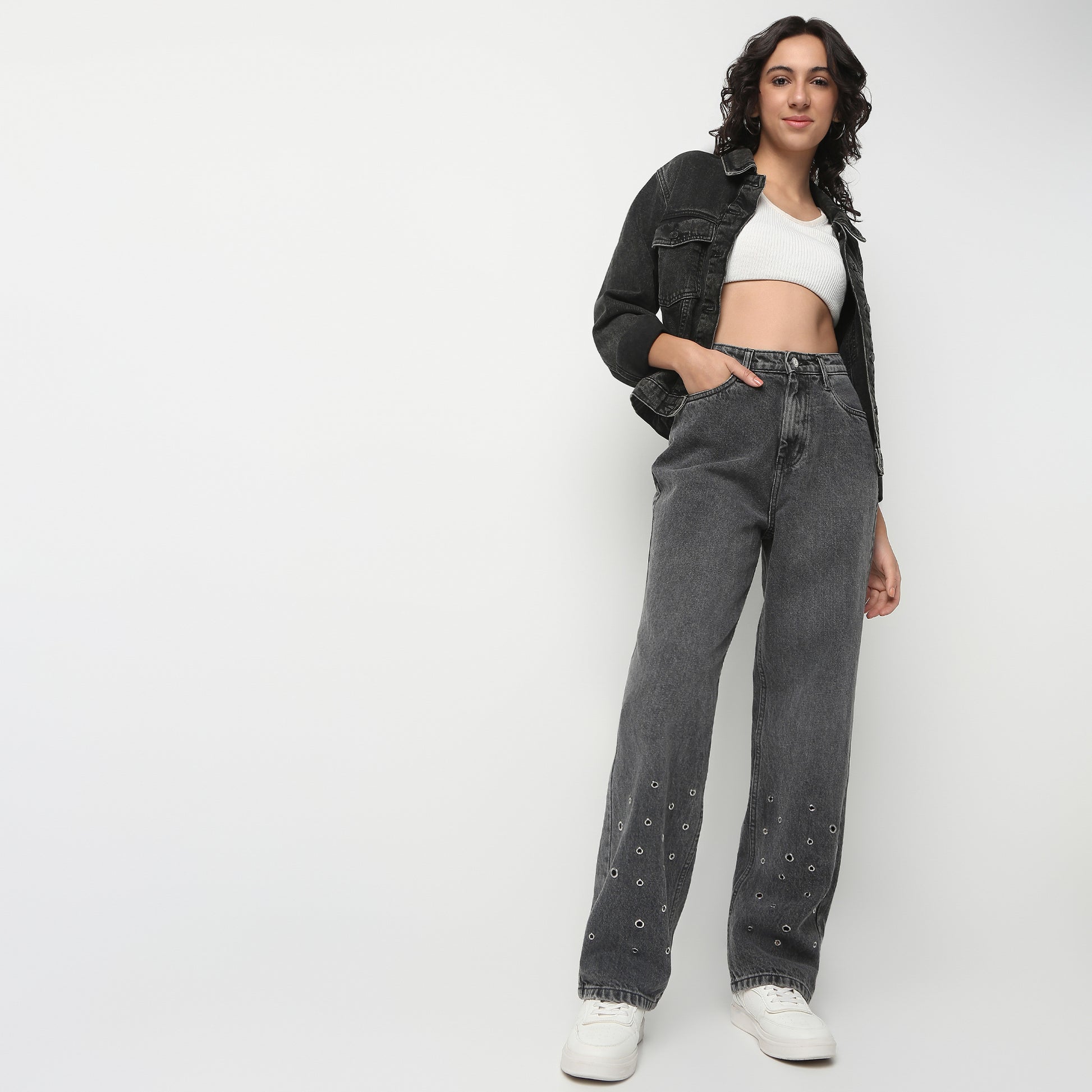 Full Length Straight Fit Solid with Stylish Jeans