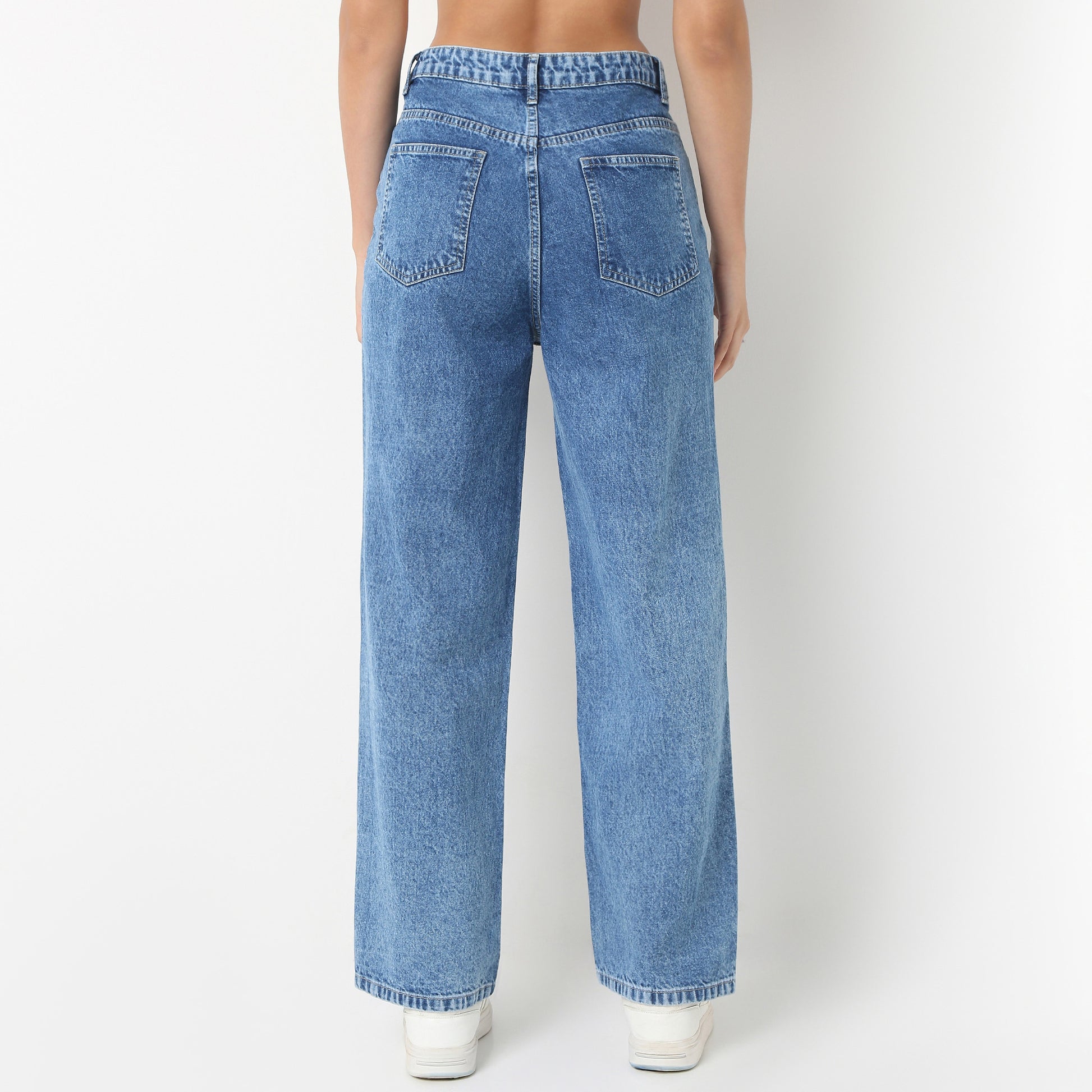 Straight Fit Denim With Emblished Stud Look