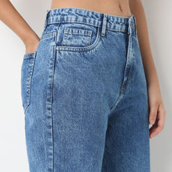 Straight Fit Denim With Emblished Stud Look