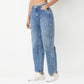 Highwaist Straight Fit Patch Denim