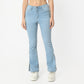 Boot Cut Solid Full Length High Rise Jeans