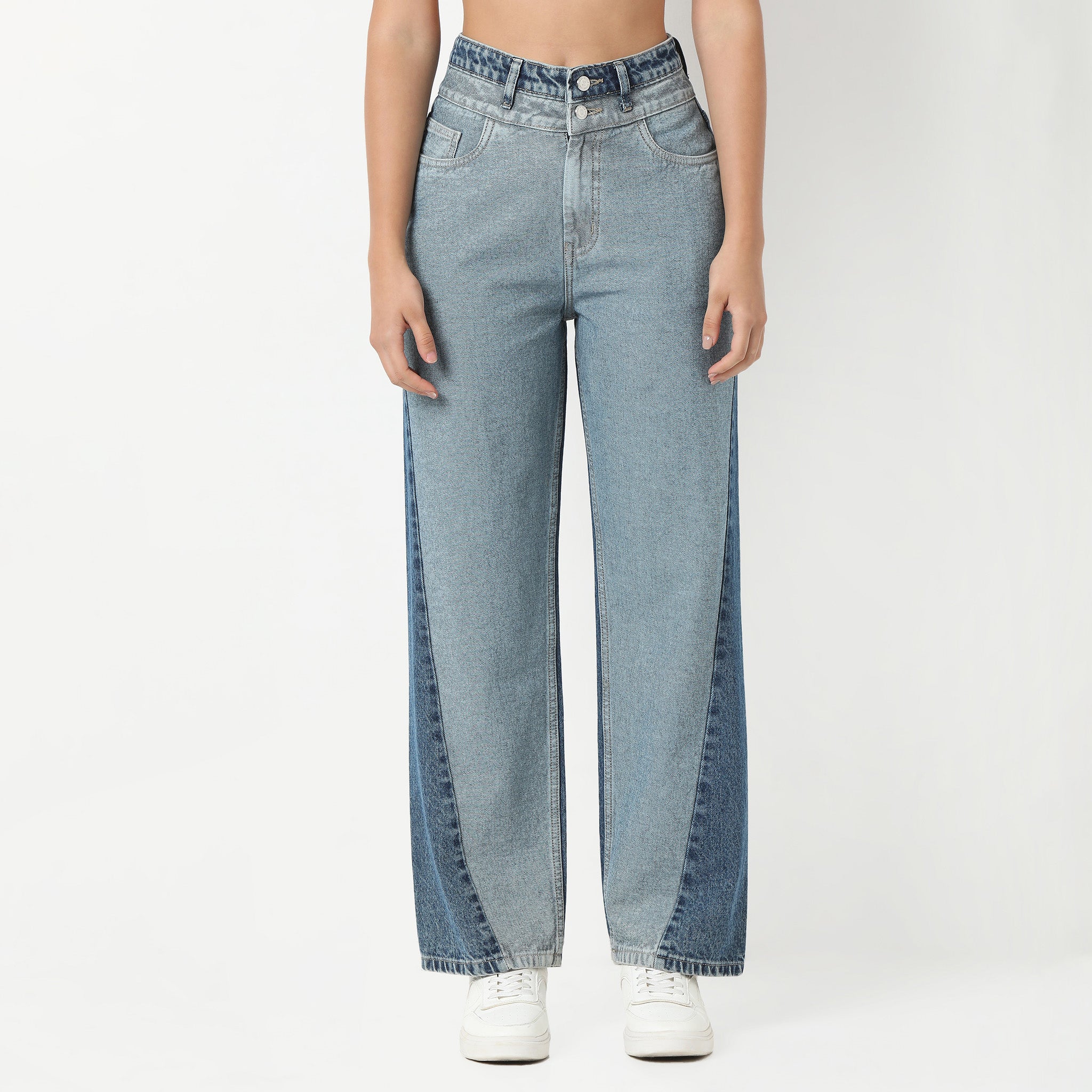 Two Tone Straight Fit Denim