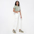 Relaxed Fit Solid Cargo Jeans