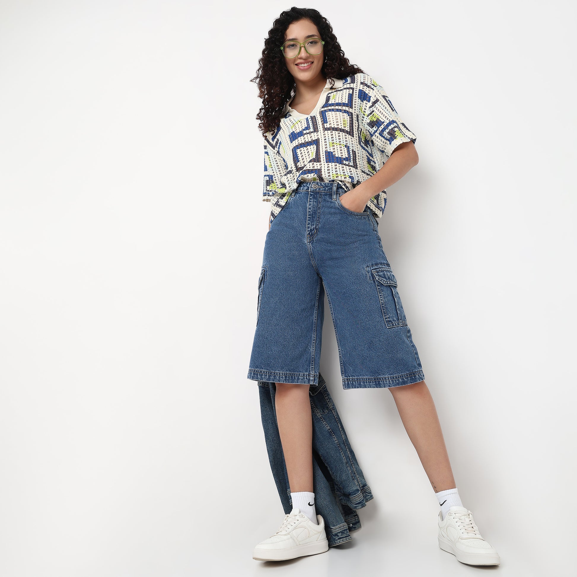 Denim Midstone Color Street Look Cargo JORTS